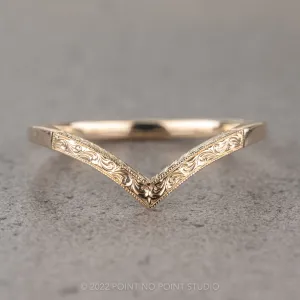 Vintage Vivian Wedding Band, 14k Yellow Gold