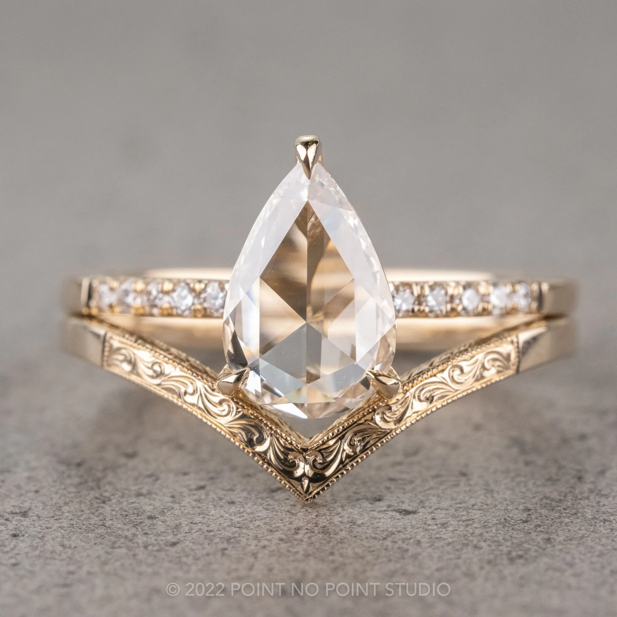 Vintage Vivian Wedding Band, 14k Yellow Gold