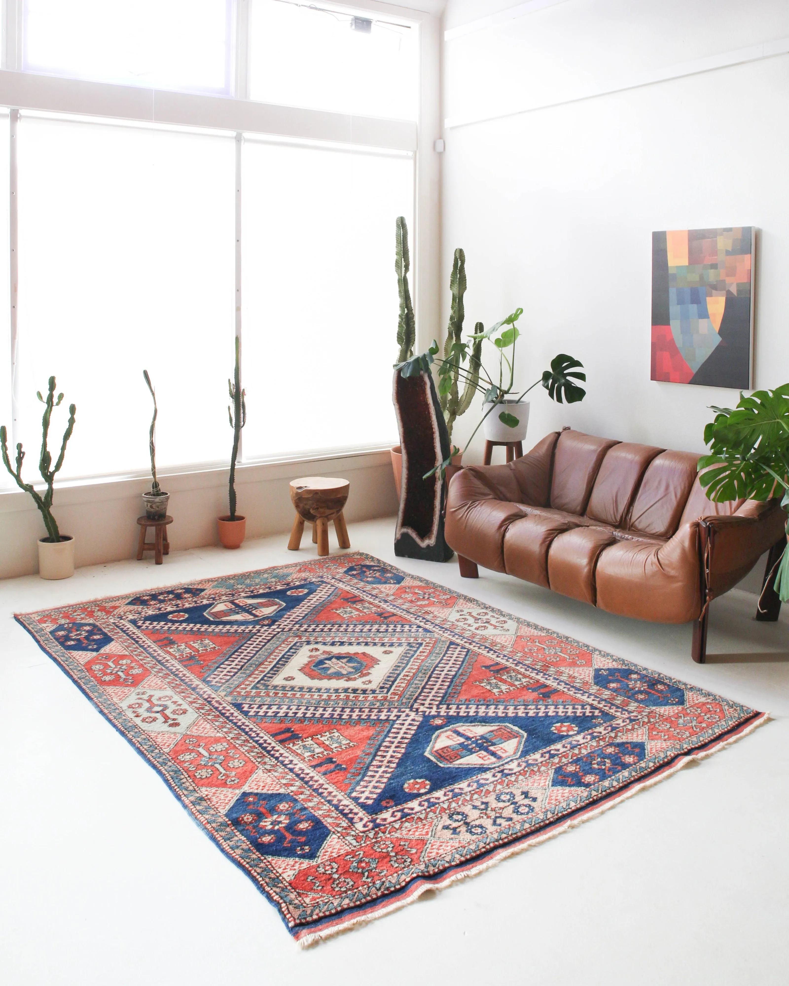 Vintage Western Anatolian Karakecili Rug 6'4"x9'