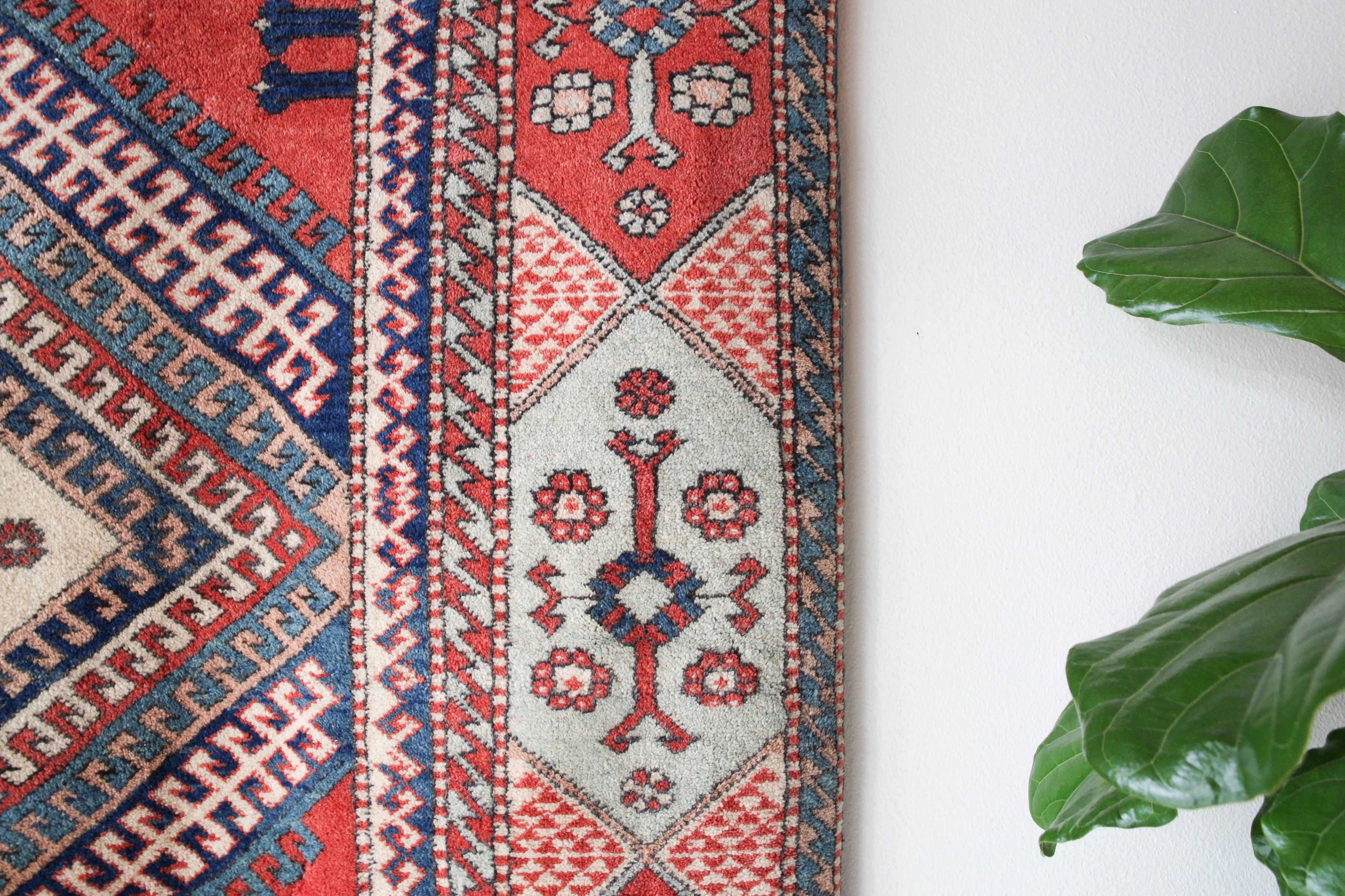 Vintage Western Anatolian Karakecili Rug 6'4"x9'