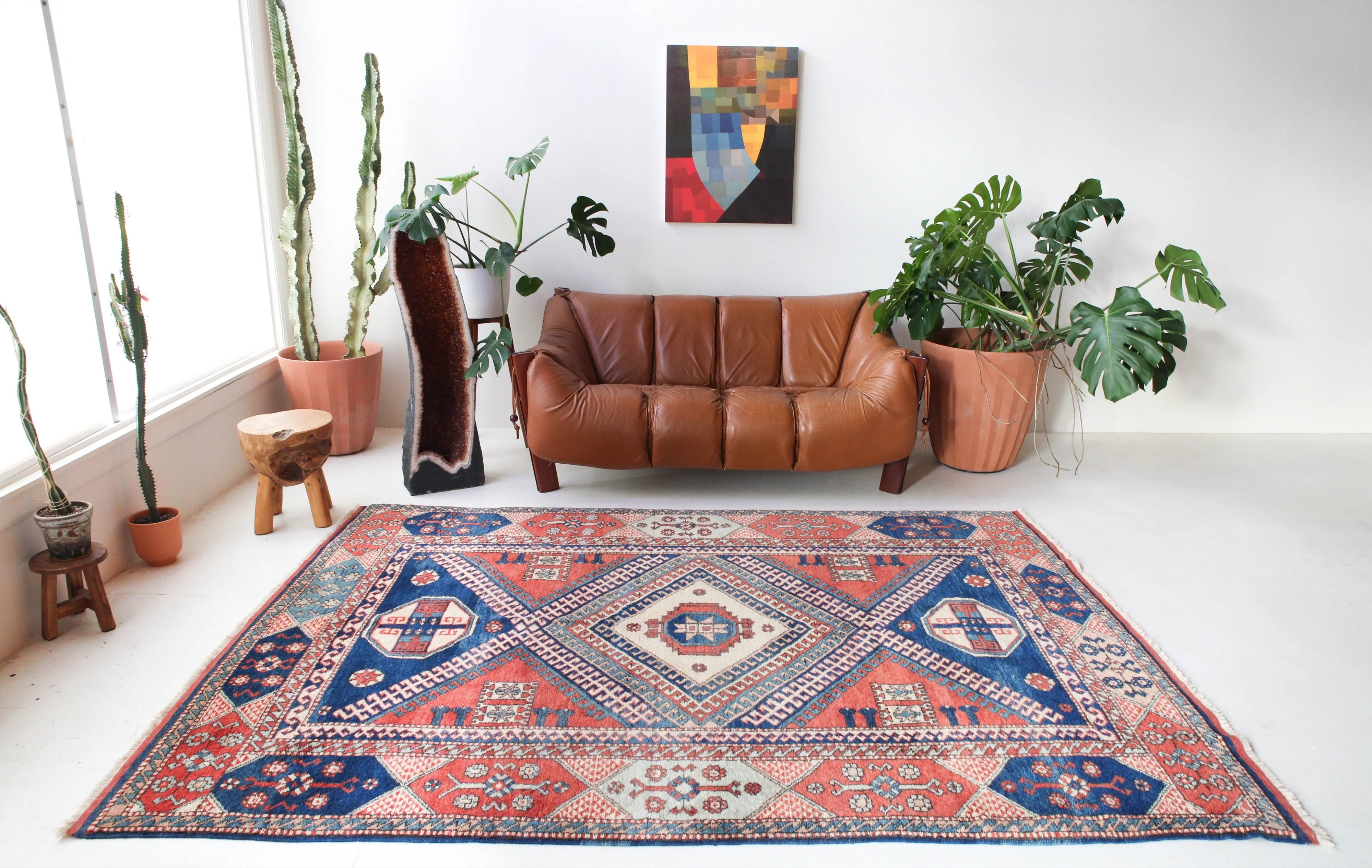 Vintage Western Anatolian Karakecili Rug 6'4"x9'