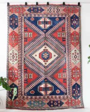 Vintage Western Anatolian Karakecili Rug 6'4"x9'