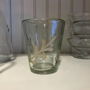 Votive Glass Etched Botanical