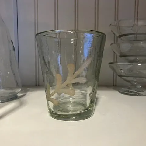 Votive Glass Etched Botanical