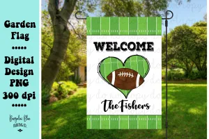 Welcome Football Garden Yard Flag Digital Download