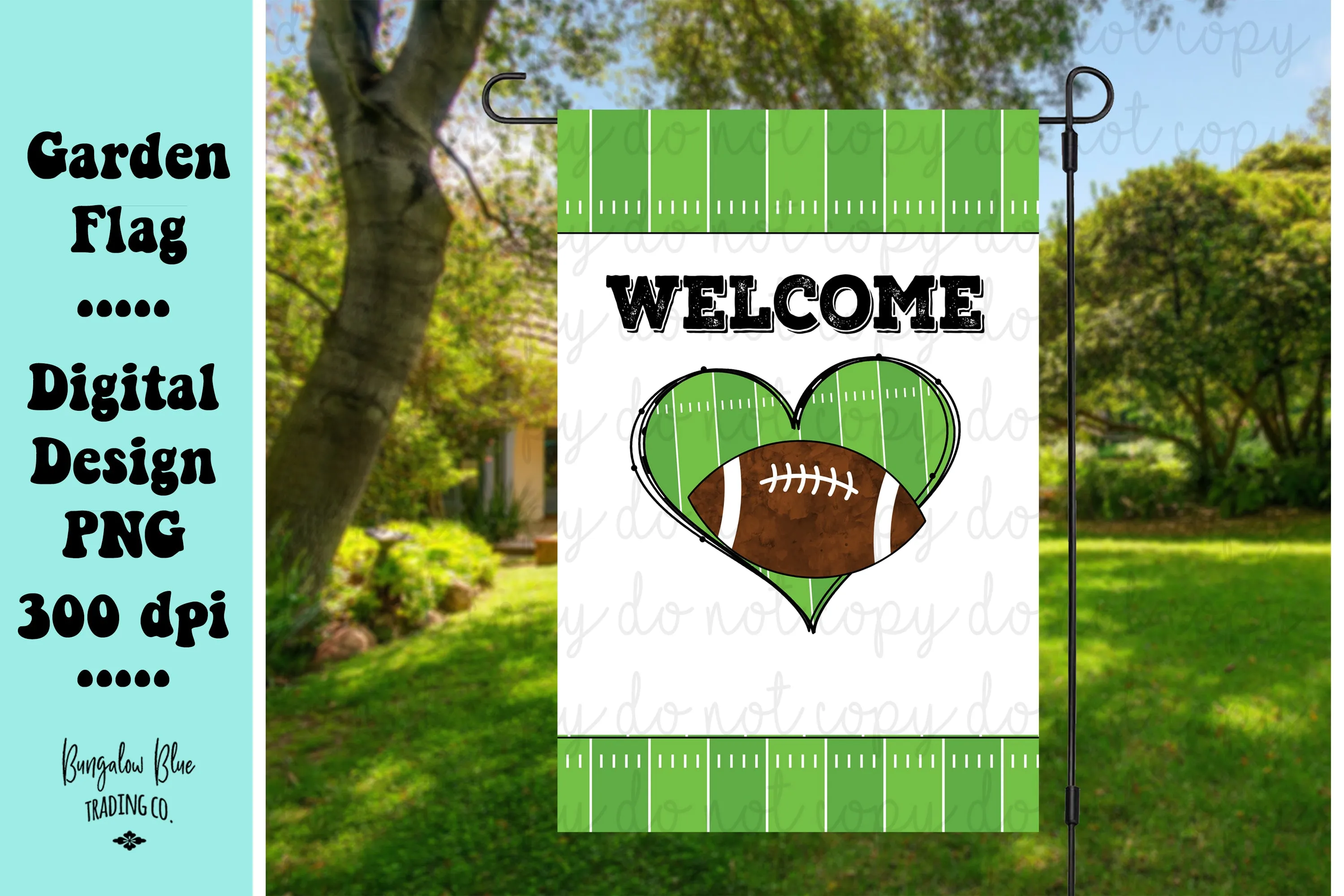 Welcome Football Garden Yard Flag Digital Download