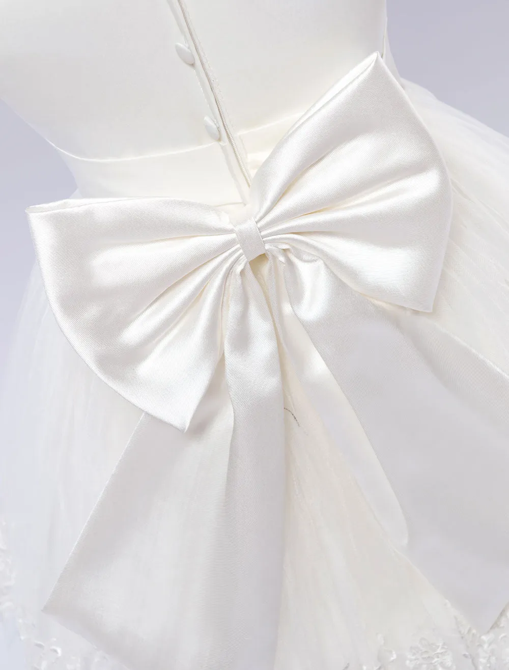 White Pageant Dress Princess Sleeveless Short Girl'S Dinner Dress
