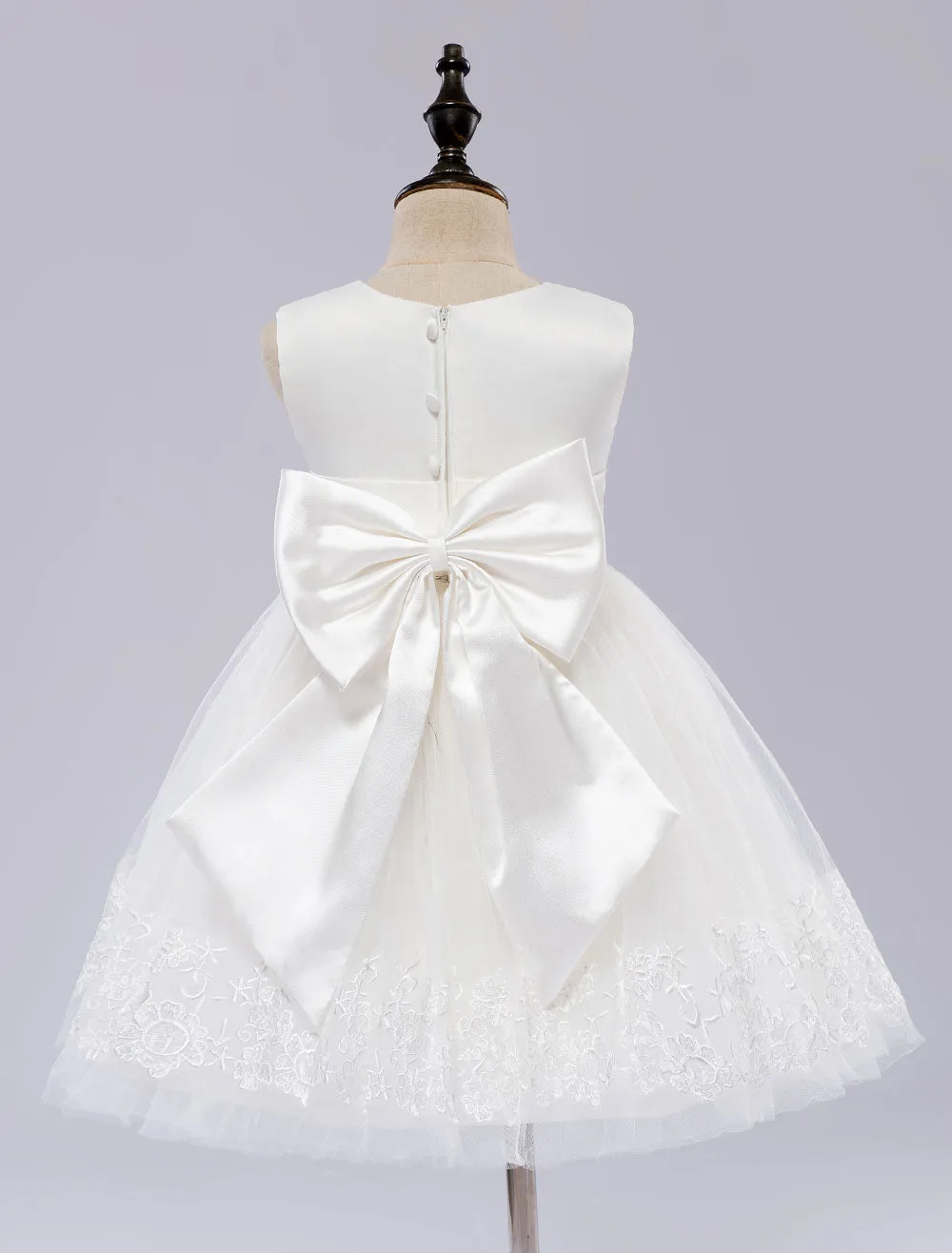 White Pageant Dress Princess Sleeveless Short Girl'S Dinner Dress