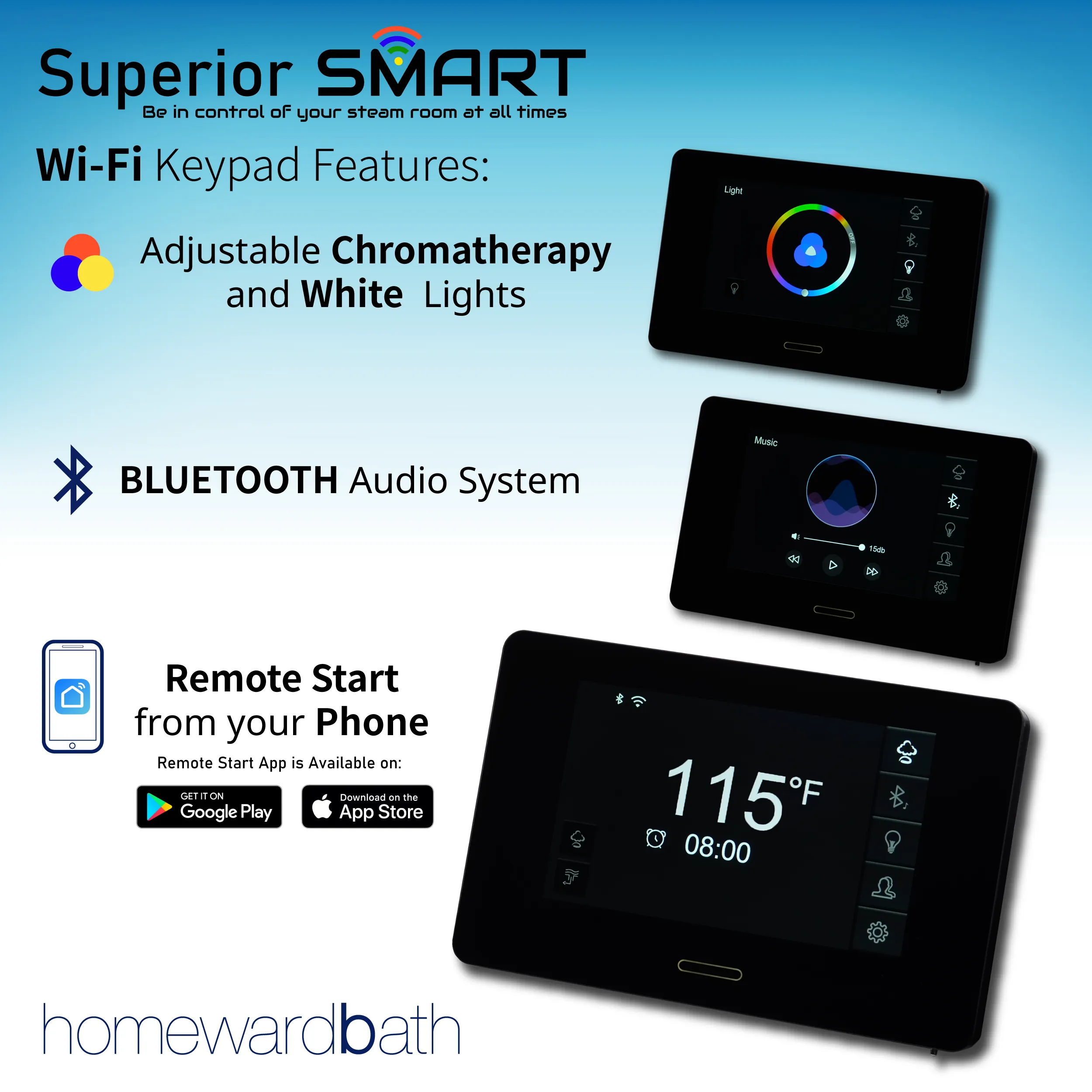 WiFi Superior SMART Steam Shower Generator Kit 24kW