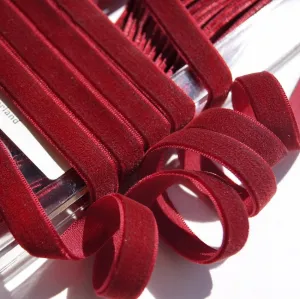 Wine Velvet Ribbon Vintage from Switzerland 9mm