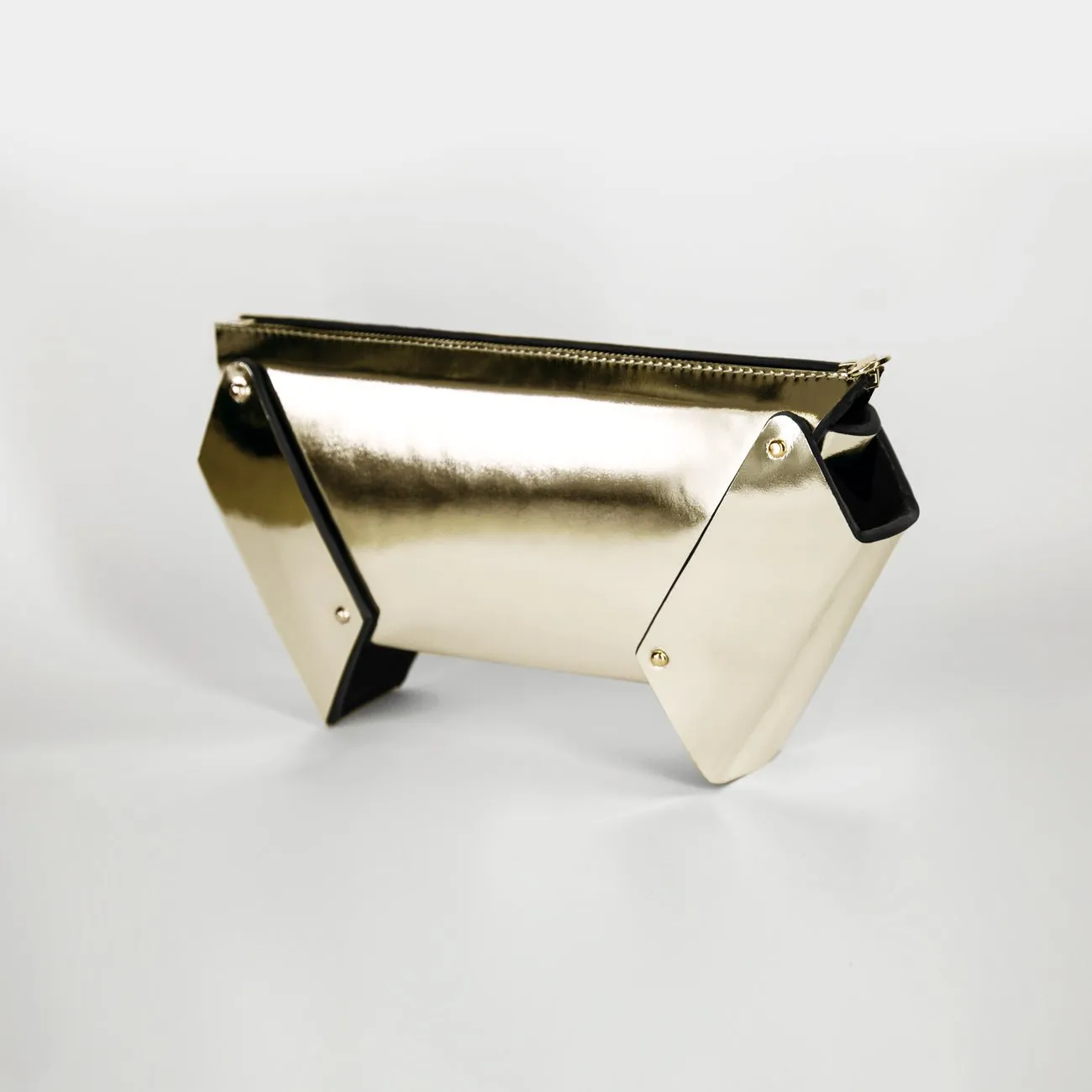 WINGED BOX CLUTCH GOLD
