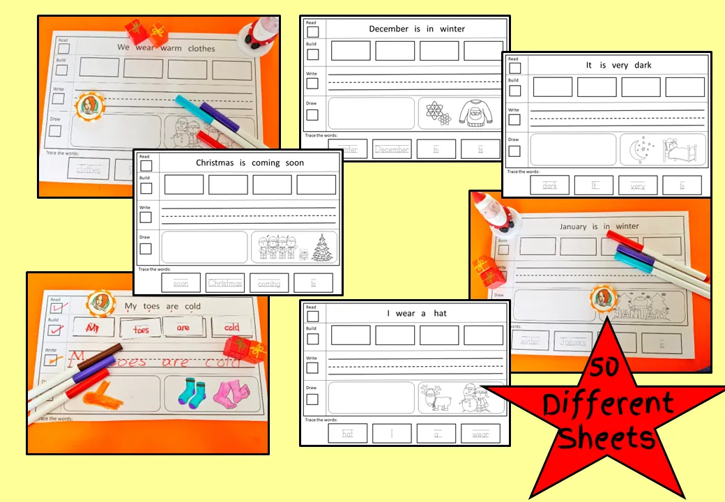 Winter Simple Sentence Building