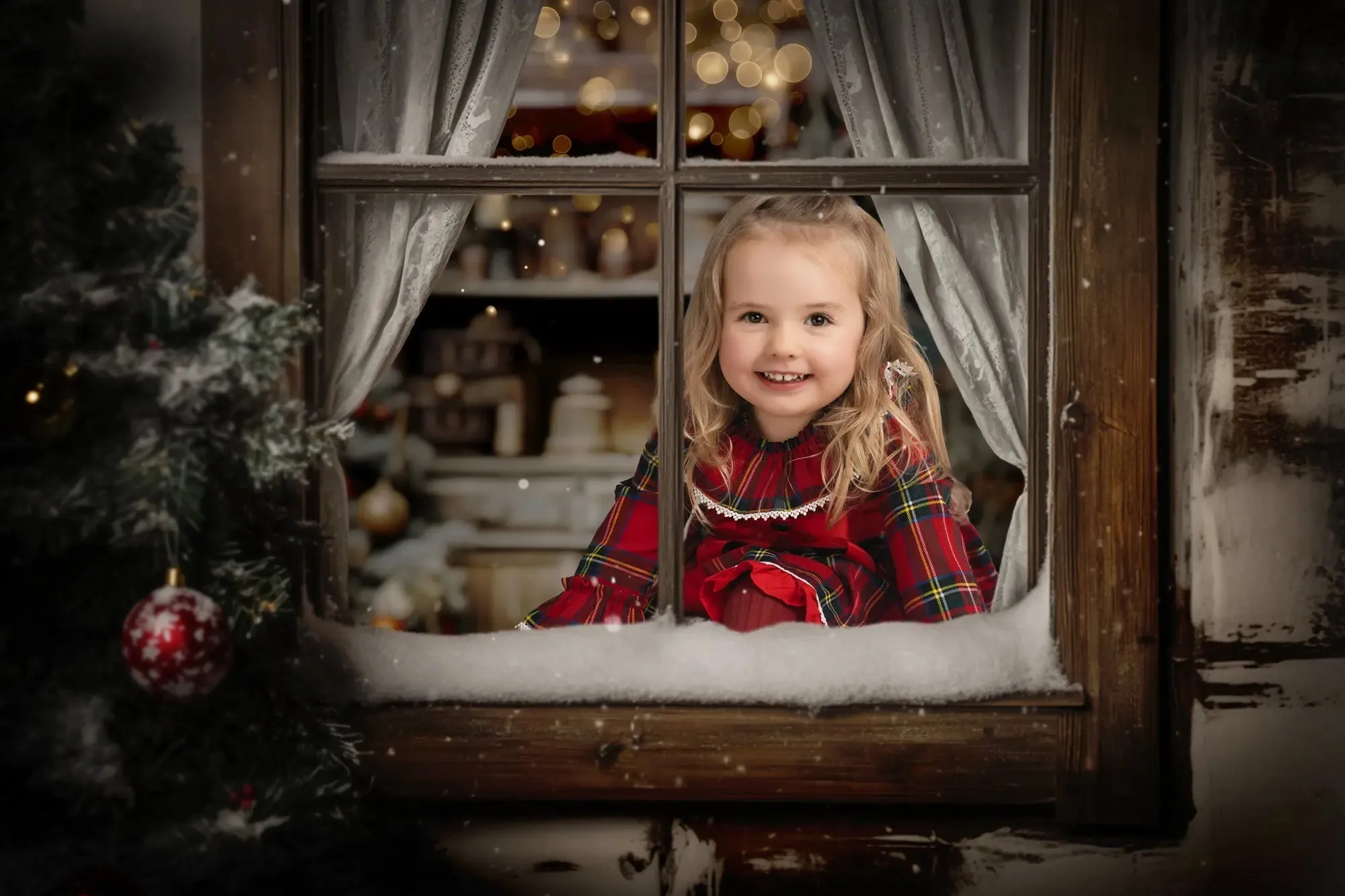 Winter Window Framer Digital Background Trio