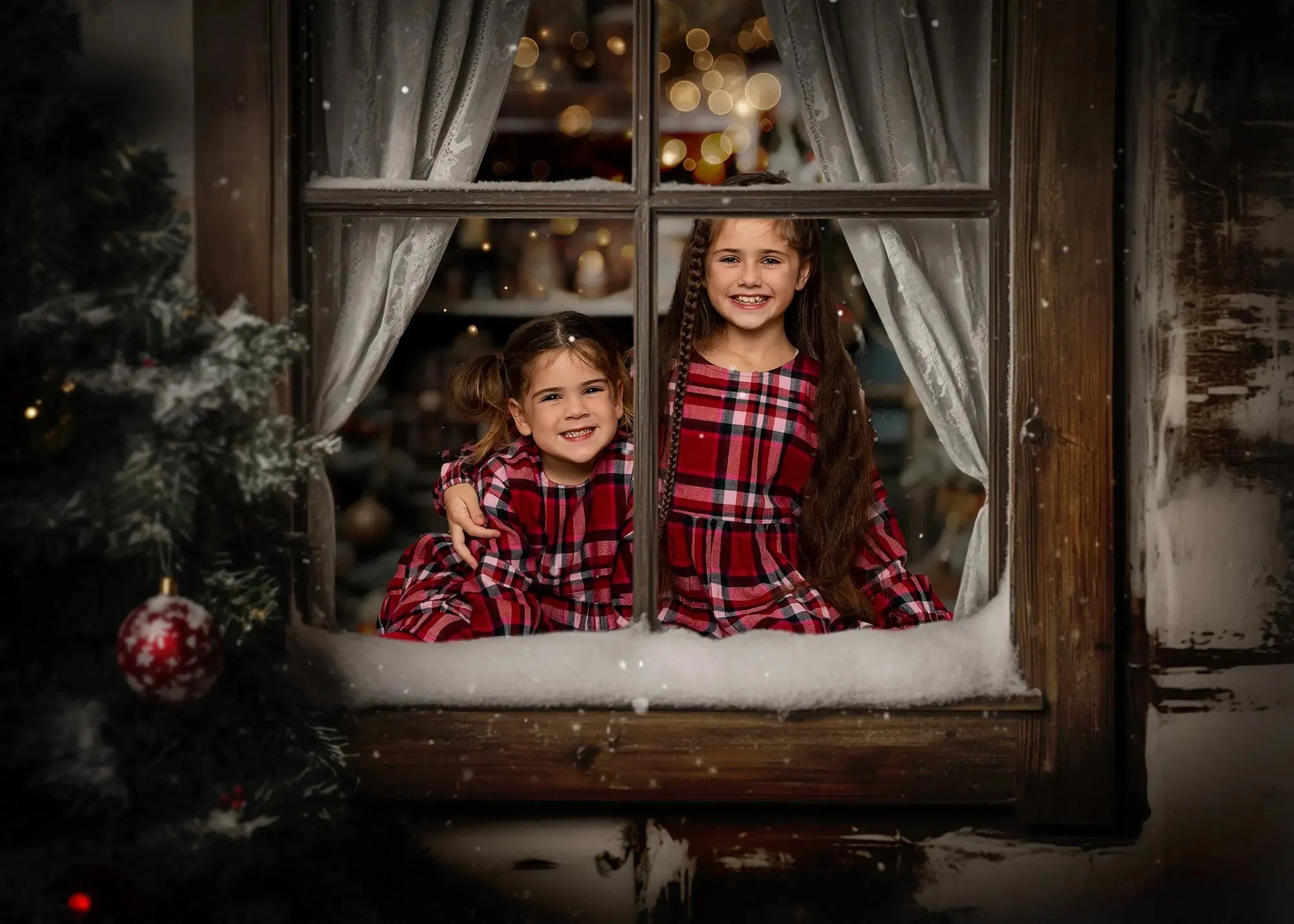 Winter Window Framer Digital Background Trio