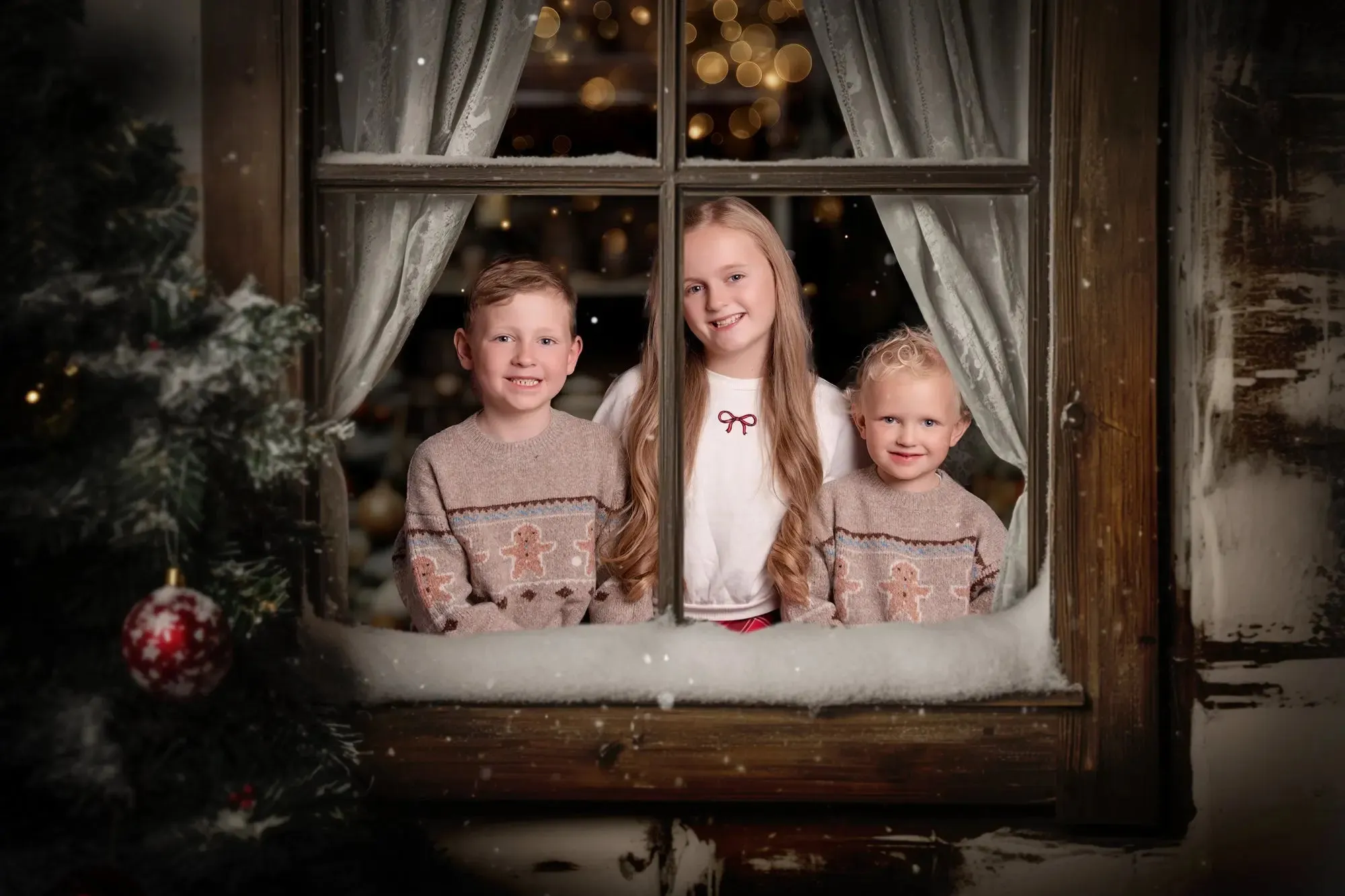 Winter Window Framer Digital Background Trio