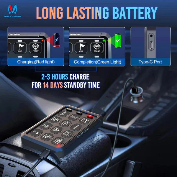 Wireless Cordless 8 Gang RGB Switch Panel P1s-AC, Adjustable RGB Colors Brightness, Multifunction Switch