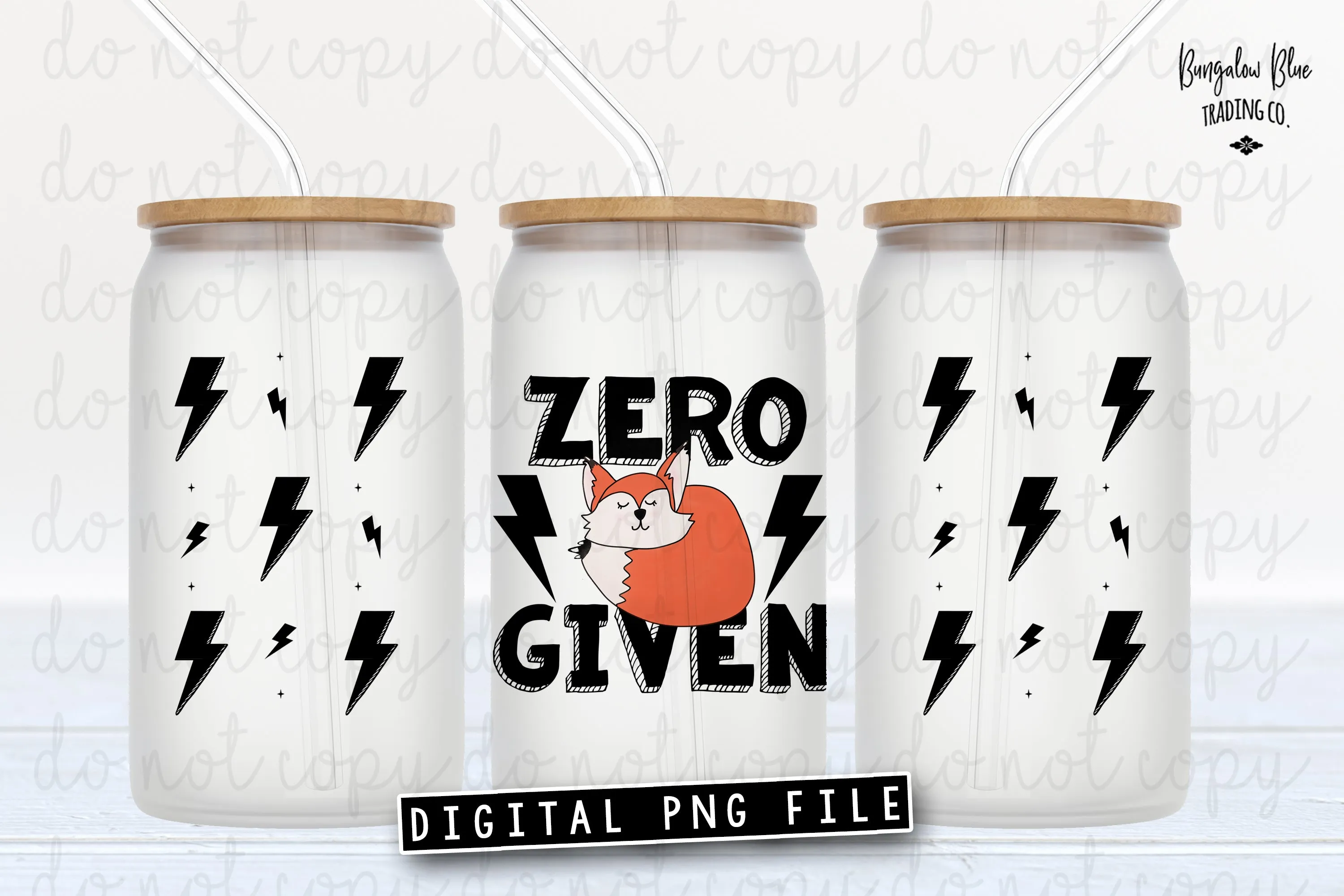 Zero Fox Given Can Tumbler Wrap Digital Download