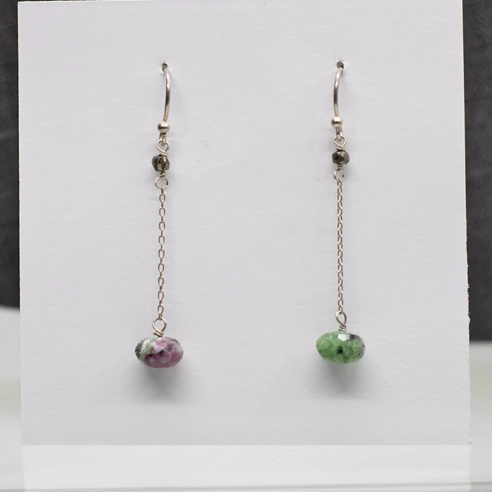 Zoisite Simple Silver Earrings